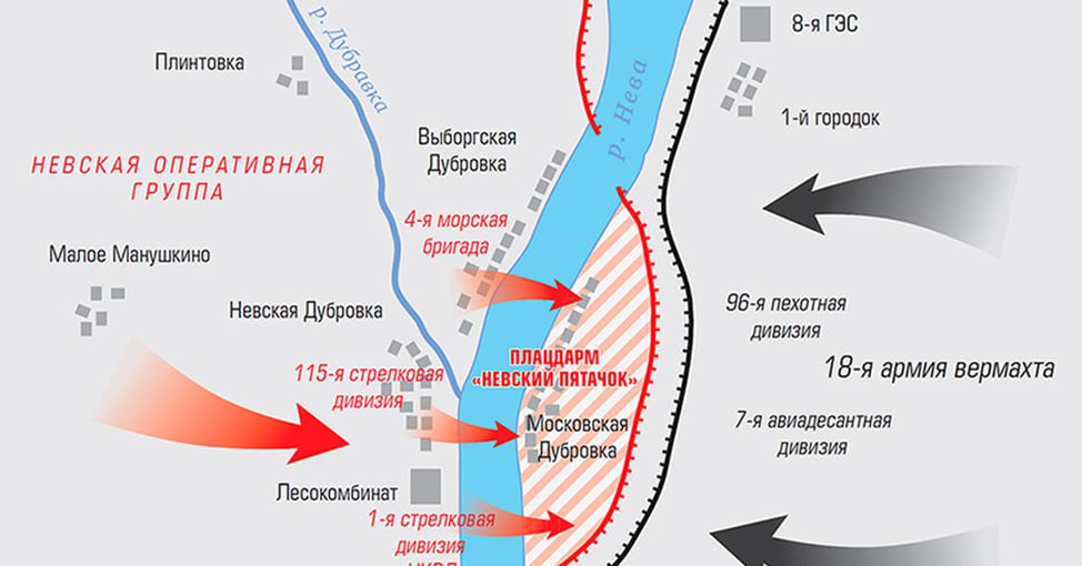 Карта сражений Невского Пяточка